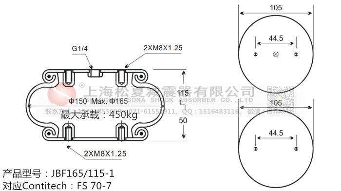 JBF165/115-1橡膠<a href='http://www.lovewangjing.cn/' target='_blank'><u>空氣彈簧</u></a>