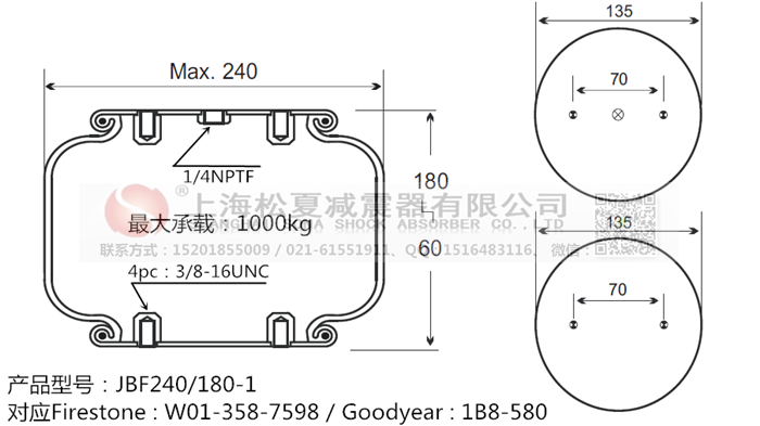 JBF240-180-1橡膠<a href='http://www.lovewangjing.cn/' target='_blank'><u>空氣彈簧</u></a>