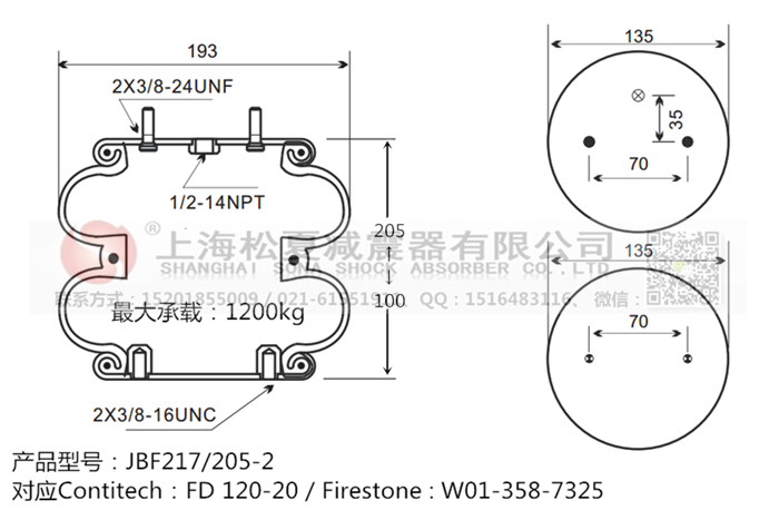 JBF217/205-2橡膠<a href='http://www.lovewangjing.cn/' target='_blank'><u>空氣彈簧</u></a>