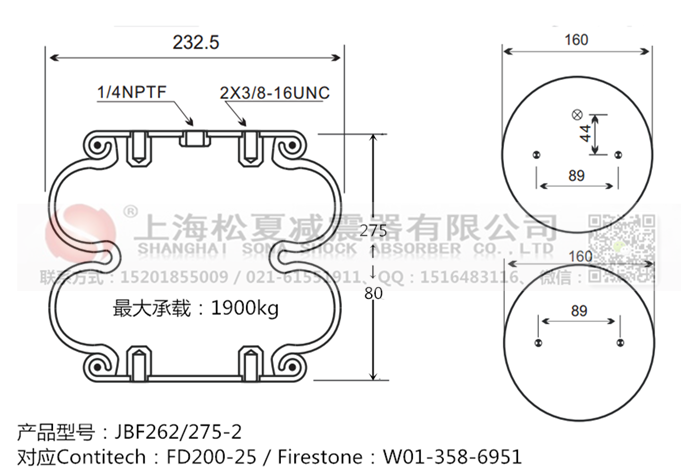 JBF262/275-2橡膠<a href='http://www.lovewangjing.cn/' target='_blank'><u>空氣彈簧</u></a>
