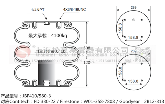 JBF410/580-3橡膠<a href='http://www.lovewangjing.cn/' target='_blank'><u>空氣彈簧</u></a>
